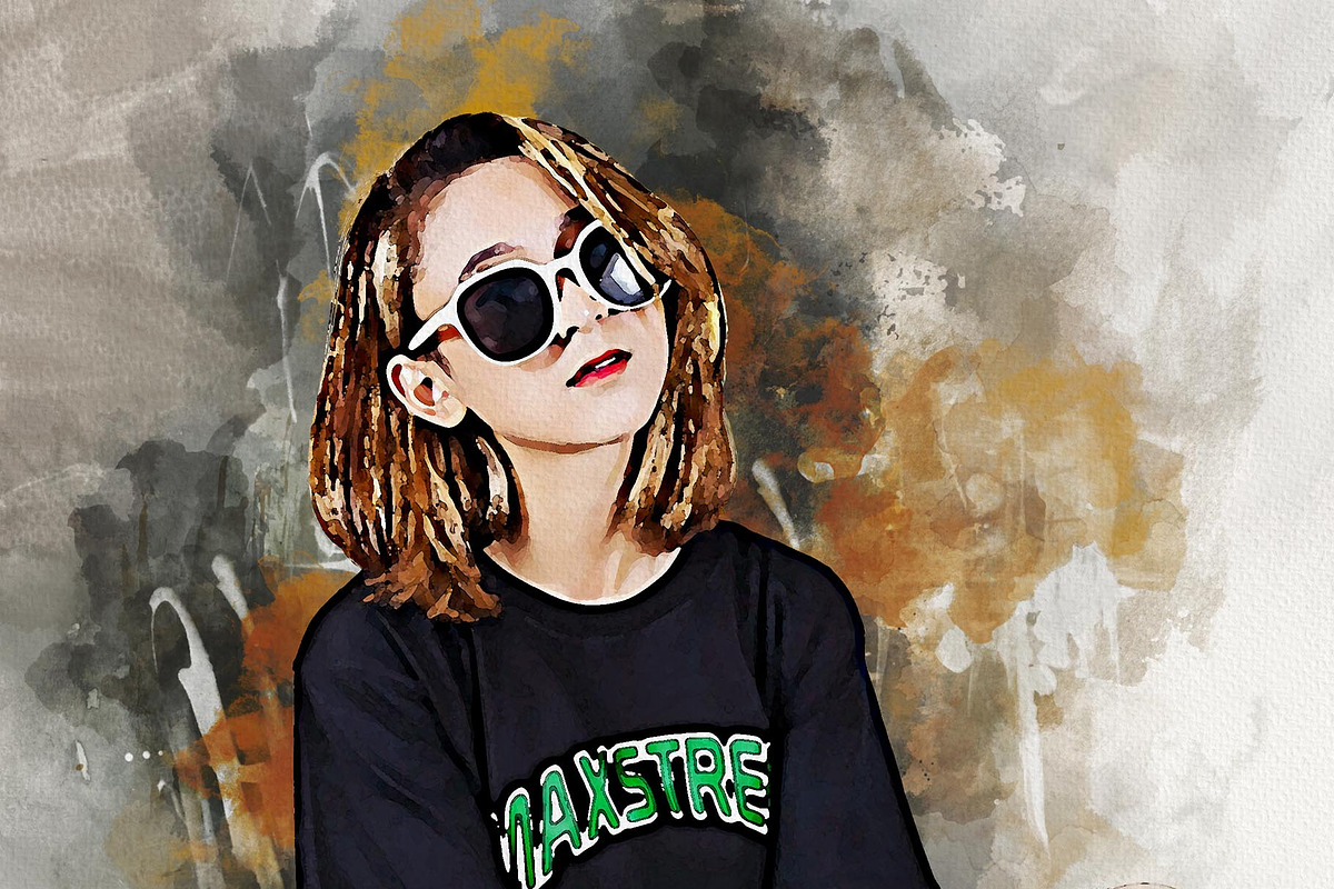 Portrait Painting Watercolor Photo, an Action Add-On by Photoshop Action (Photo 8 of 22)