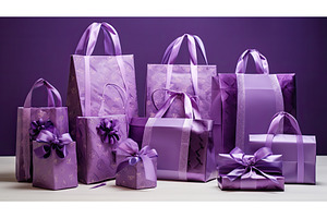 bags purple gift ai generated, a Holiday Photo by pikepicture