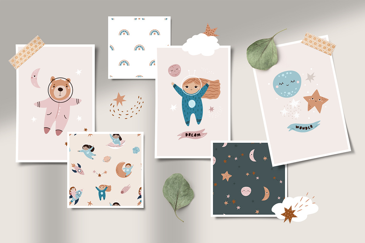 Cute Cosmic Astronaut Girls, an Illustration by danceyourlife (Photo 3 of 14)
