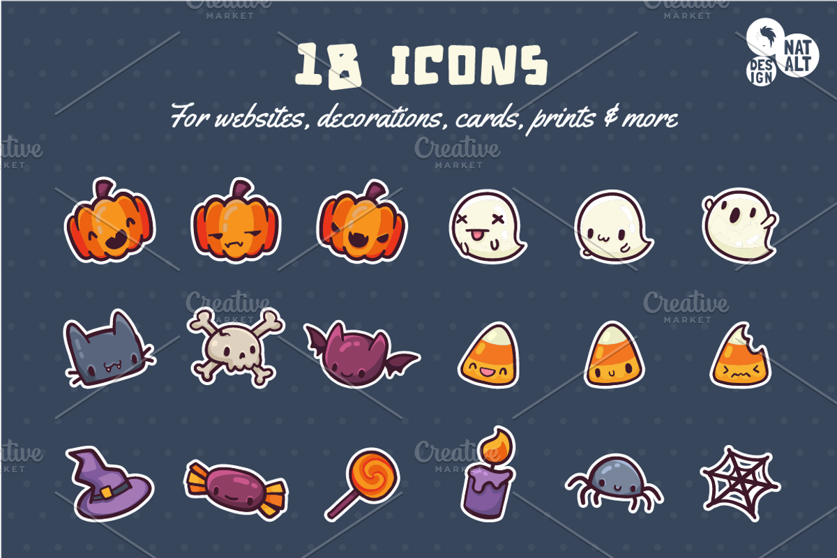 Cute & Spooky Halloween Icons, an Icon by NatBurger (Photo 2 of 3)