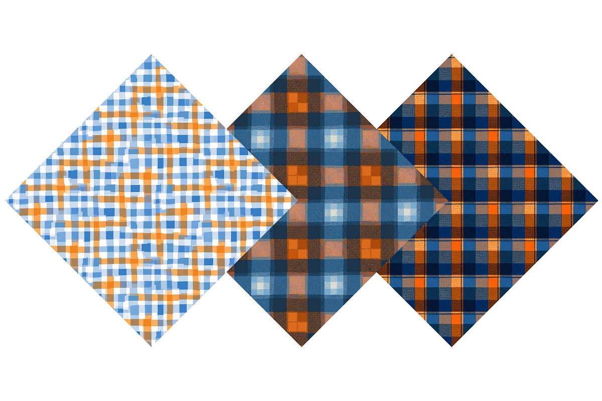 Blue and Orange Plaid Patterns, an Illustration by DreamPrint404 (Photo 4 of 5)
