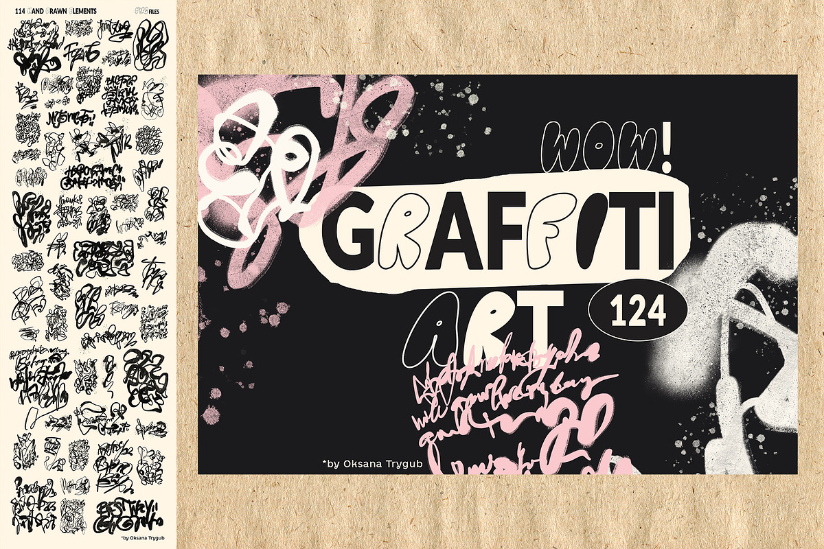 Bundle: Graffiti, Texture, Lettering, an Object Graphic by Oksana Trygub (Photo 4 of 19)