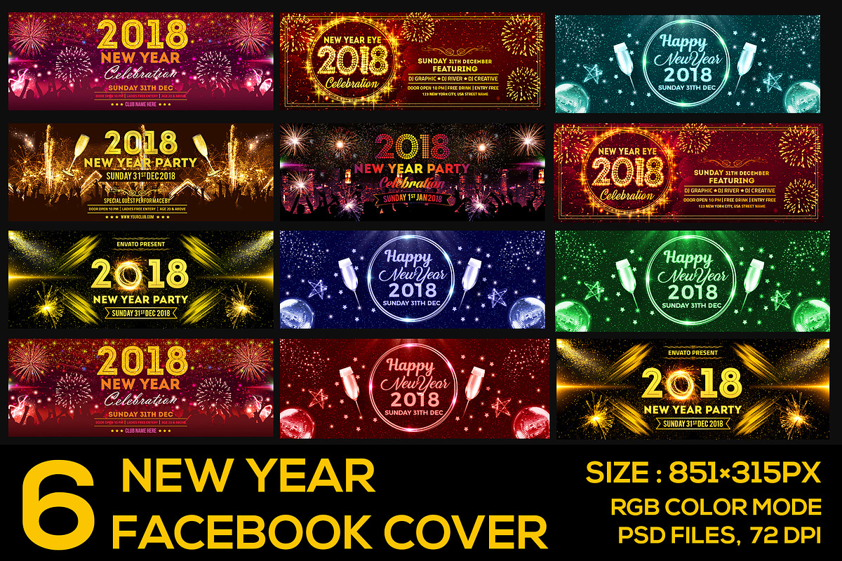 New Year Facebook Cover, a Social Media Template by Creative  designer (Photo 1 of 7)