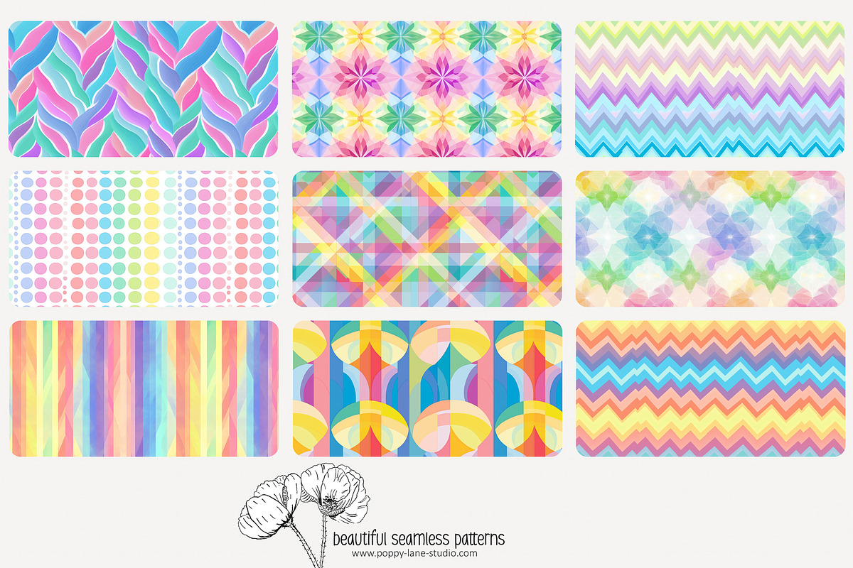 80 pastel geometric seamless pattern, a Pattern Graphic by Poppy Lane Studio (Photo 8 of 11)
