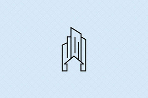 Minimalist Modern Building Icon, an Outline Icon by Vectorium Studio