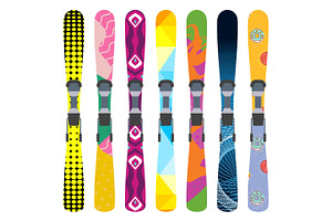 Skis Vector Set