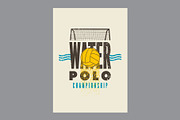 Water Polo retro vector poster set., a Sport Illustration by PoPaShop (Thumbnail 8 of 8)