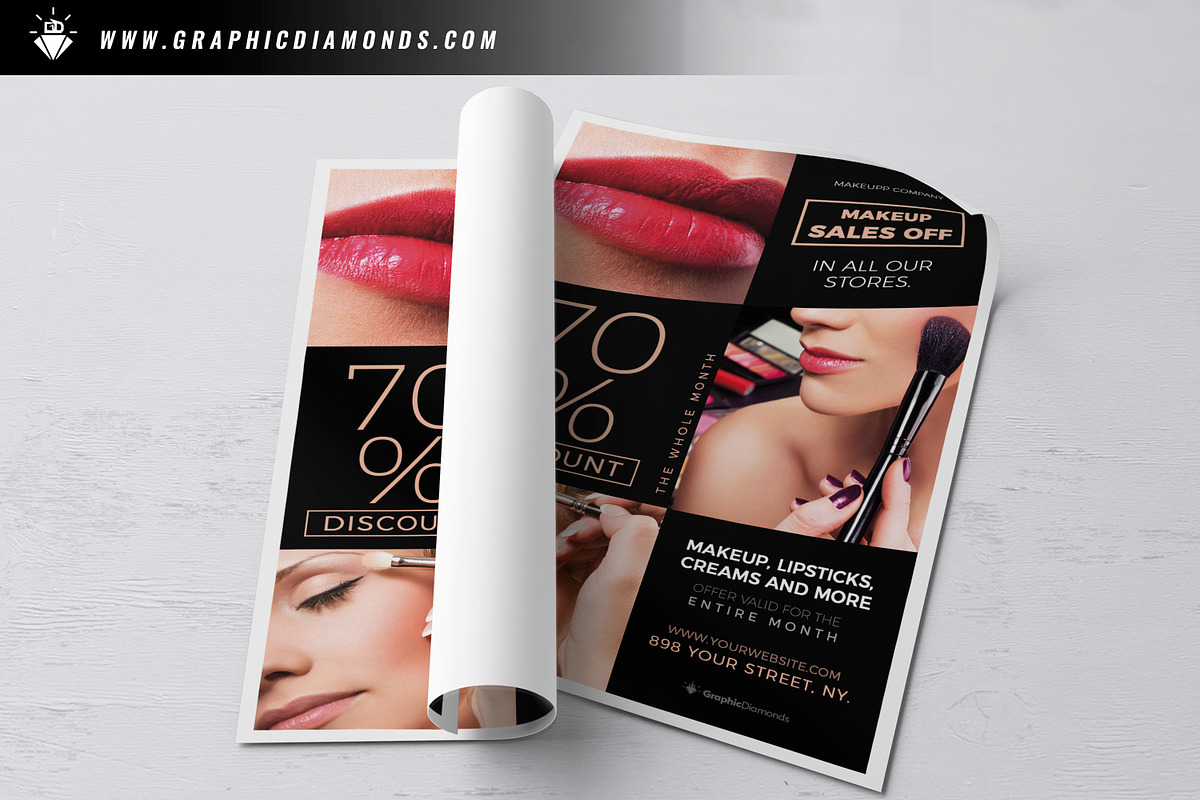 Cosmetics Sales Flyer Template, a Flyer Template by GraphicDiamonds (Photo 3 of 6)