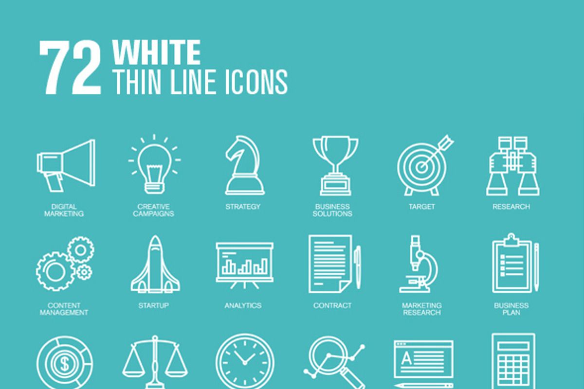 Thin Line Business & Marketing Icons preview 4