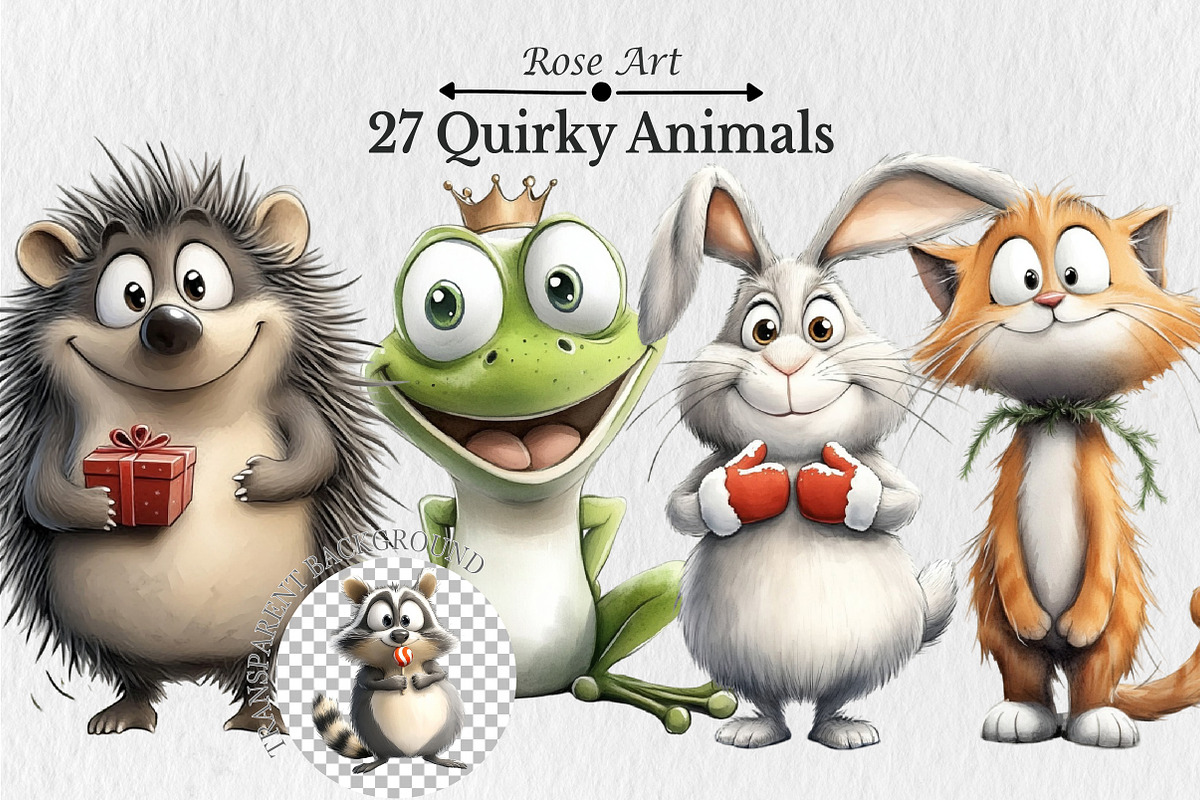 Quirky Animals PNG Clipart, a Seasonal Illustration by Rose Art (Photo 1 of 6)