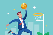 man jumping to dunk basketball, a Sport Illustration by SouravDesign (Thumbnail 2 of 3)