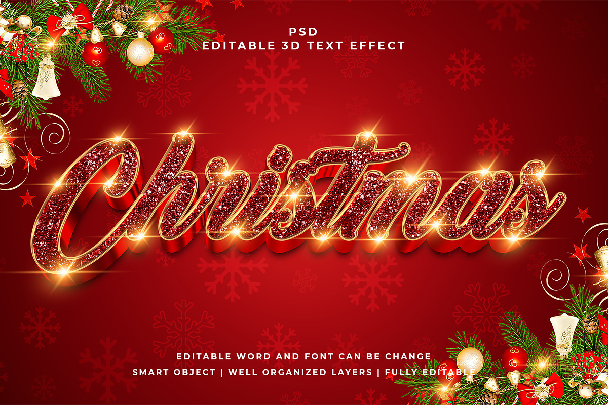 Christmas 3d psd Text Effect Style, a Layer Style Add-On by designermdnazir