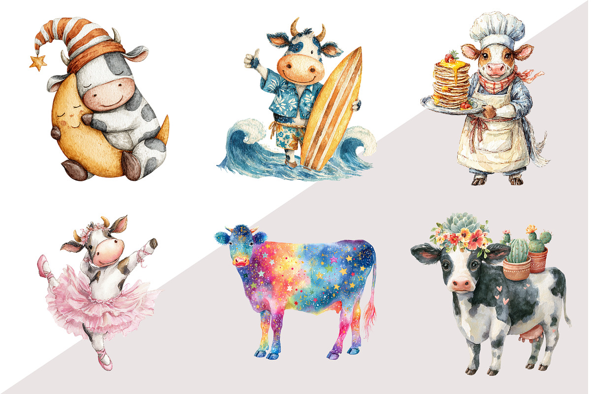Quirky Cow Clipart, an Illustration by Design Market (Photo 3 of 3)