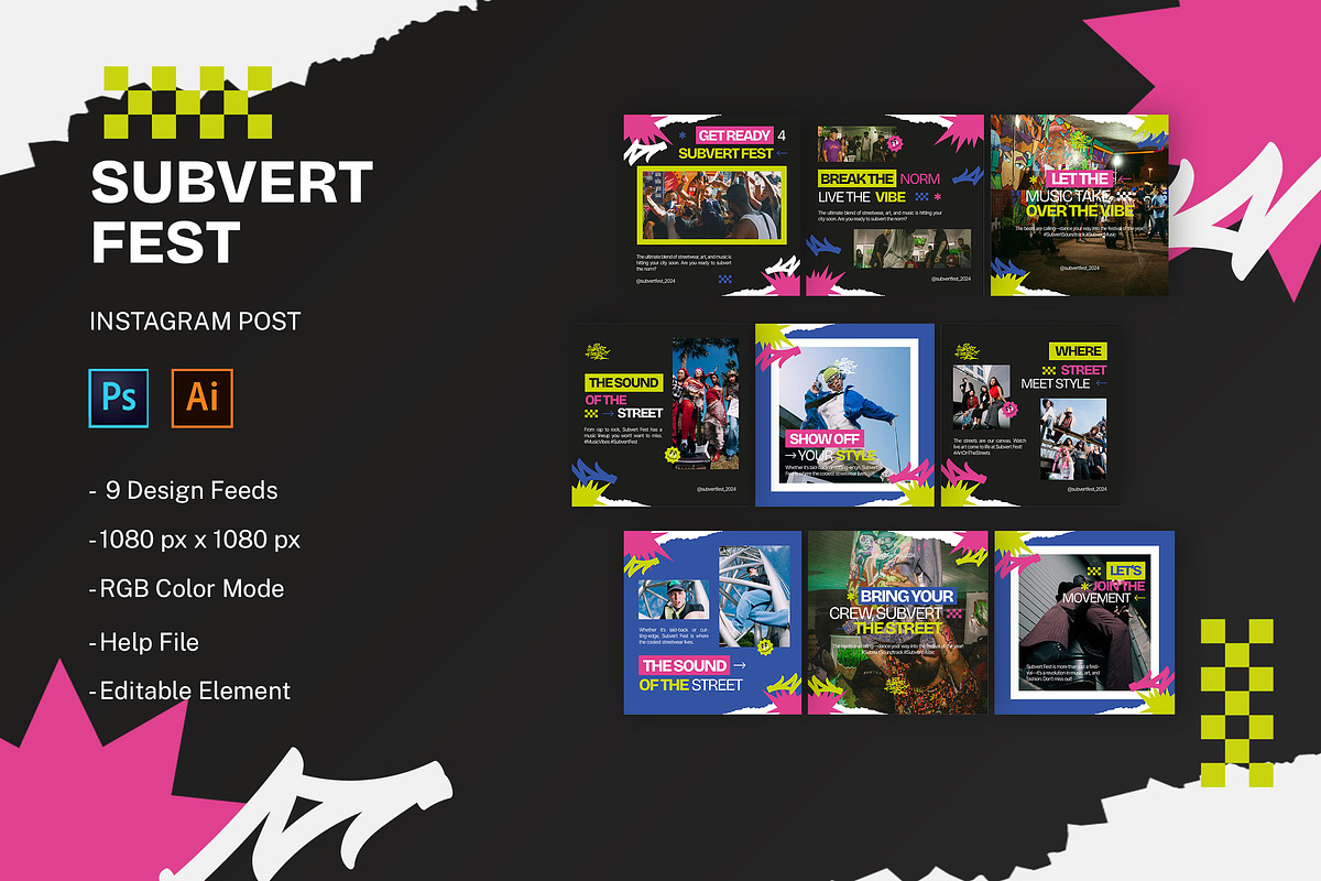 Subvert Fest - Instagram Post, a Social Media Template by StreaksideStd (Photo 1 of 3)