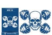 Skull & Dumbbells Design, a Sport Illustration by CarWrap design (Thumbnail 4 of 4)