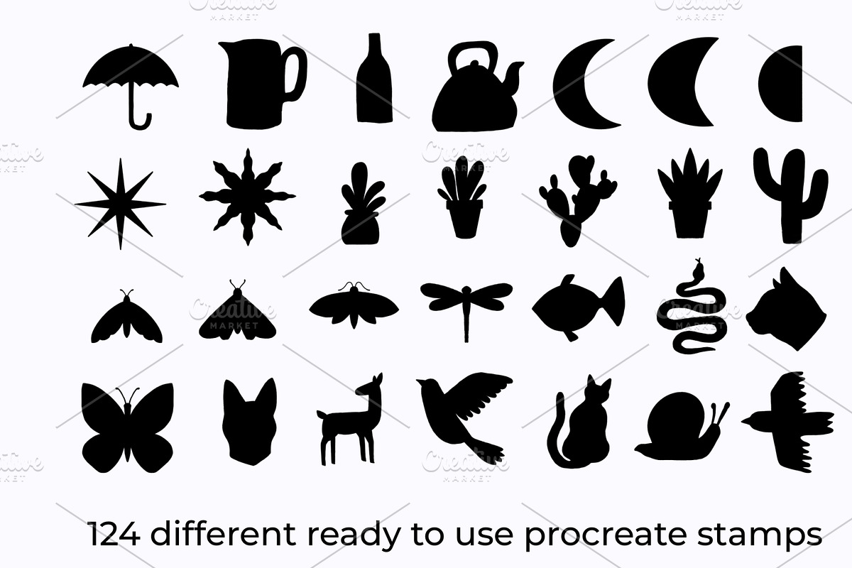 120+ Procreate linocut stamp brushes, a Brush Add-On by laura.design (Photo 5 of 8)