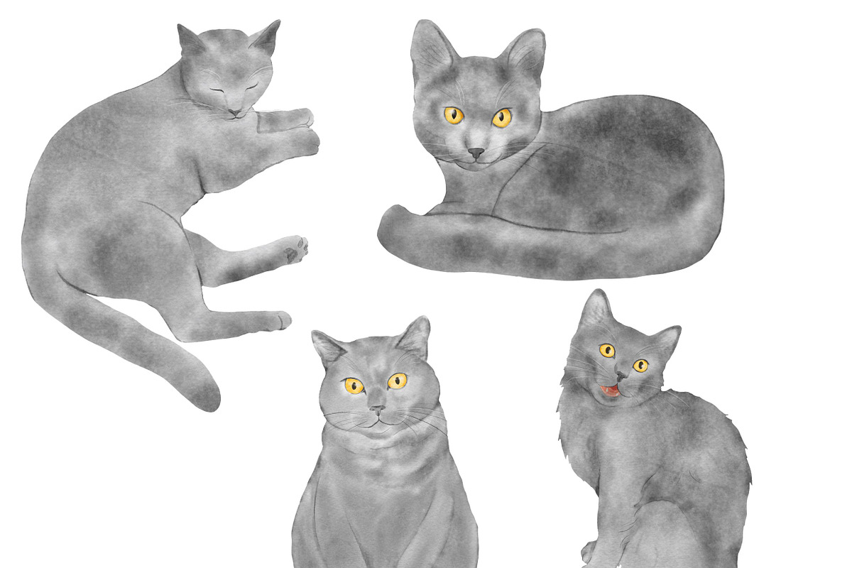Watercolor Cat & Dog Illustration, an Animal Illustration by ArtbyHien (Photo 6 of 7)