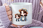 Mom and Sons Customizable Clipart, an Illustration by DreamCafeArt (Thumbnail 5 of 6)