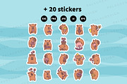 Kawaii Capybara with Flowers, a Seasonal Illustration by Palau (Thumbnail 12 of 12)