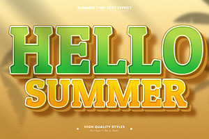 Hello Summer Editable Text Effect