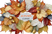 Luxury Clipart Autumn Leaves Wreath, a Decorative Illustration by Area (Thumbnail 1 of 40)