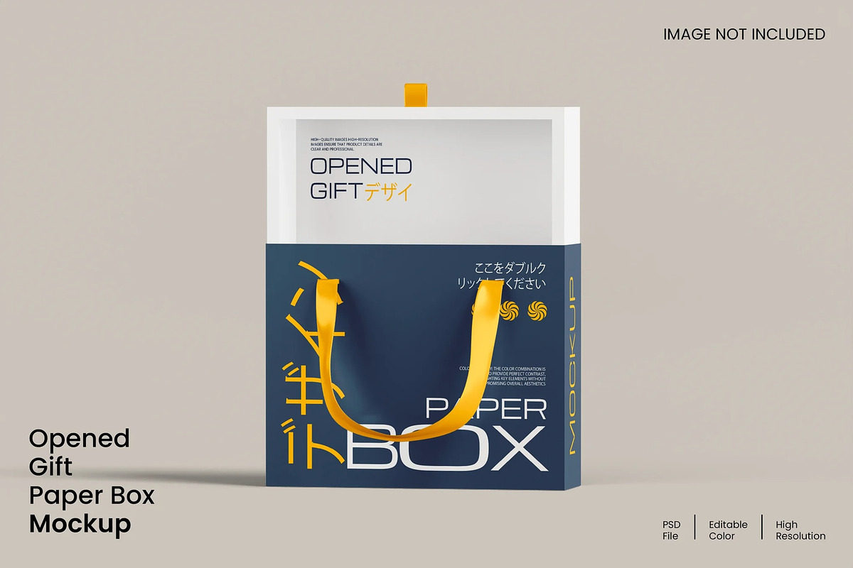 Gift Paper Box Mockup, a Merchandise Mockup by renderstockmarket