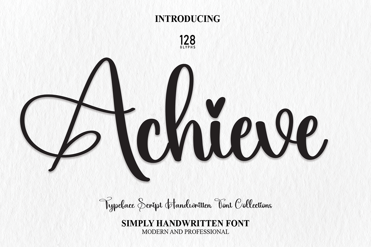 Achieve | Script Font, a Script Font by Scratchones (Photo 1 of 8)