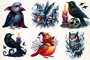 Spooky Halloween Quirky Birds Clipar, an Illustration by DreamCafeArt (Thumbnail 3 of 7)