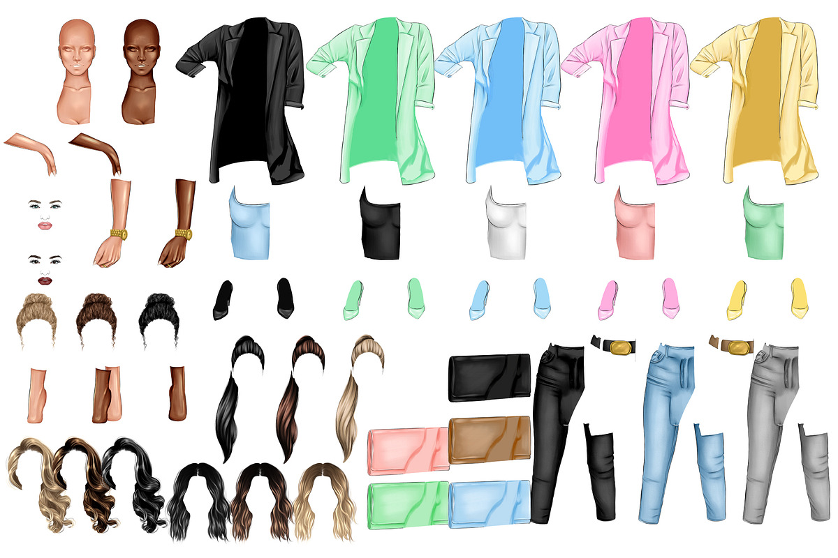 Lady boss clipart, Girl Clipart, an Illustration by Elenbushe (Photo 6 of 6)
