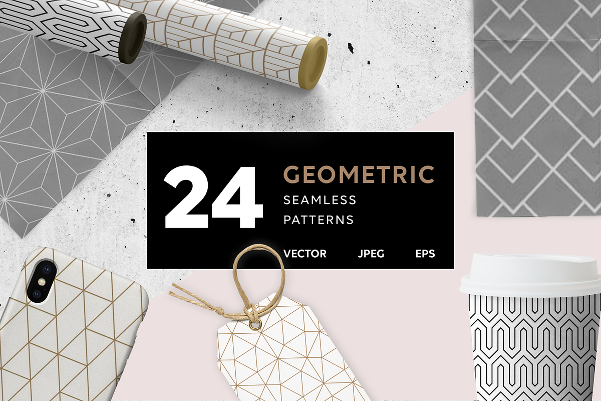 Set of Geometric seamless patterns., a Pattern Graphic by Getalo Viktoriia (Photo 1 of 9)
