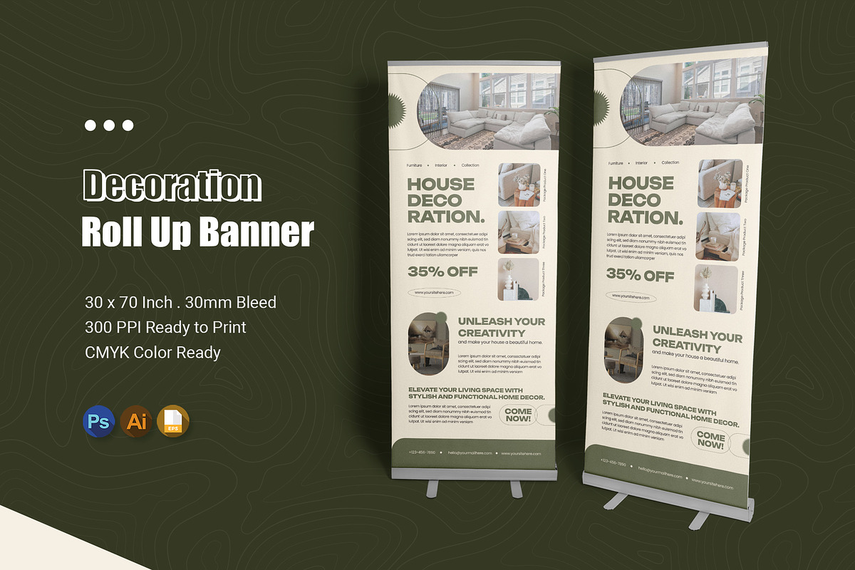 Decoration Minimal Roll Up Banner, a Print Template by Esensifiksi.studio (Photo 1 of 2)