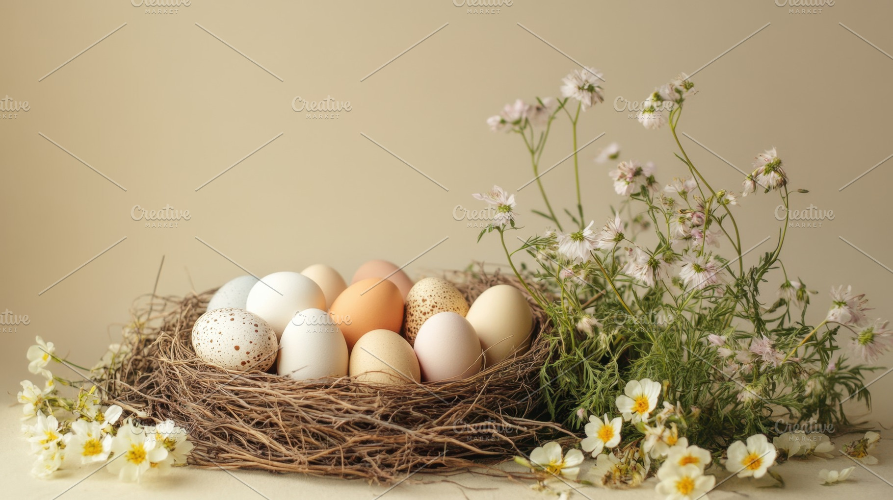 Colorful eggs in a nest, a Photo by Beautiful things