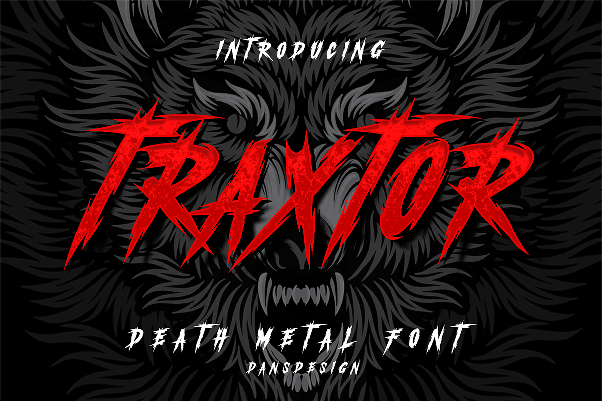 TRAXTOR Modern Metal Font, a Blackletter Font by dansdesign (Photo 1 of 7)