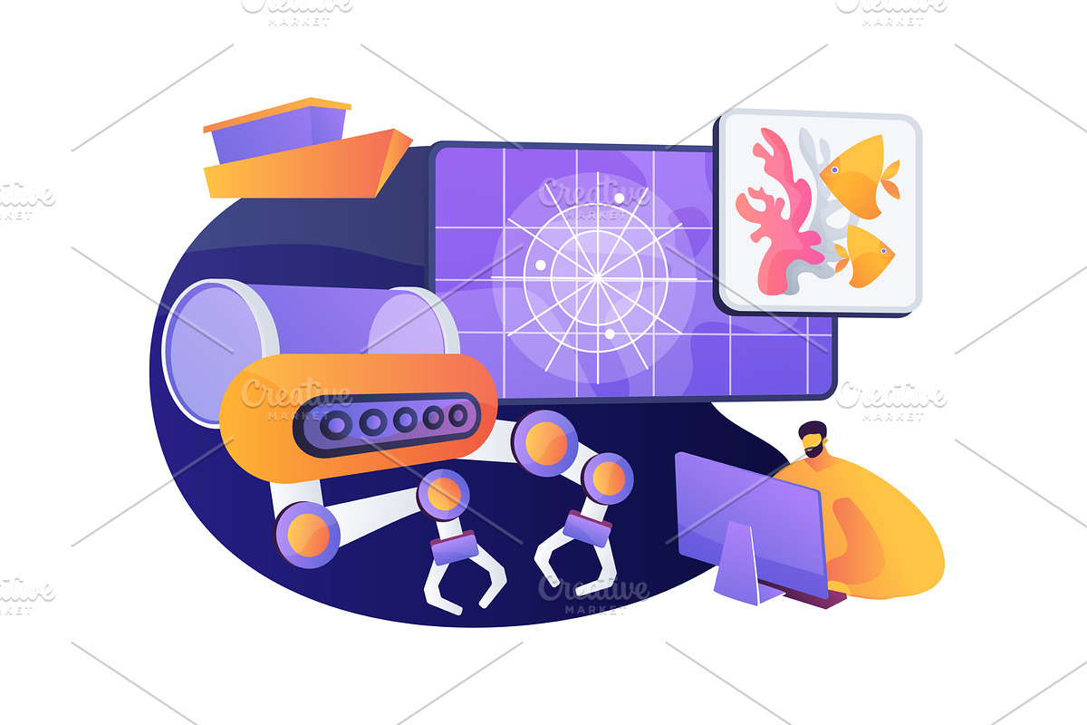 Robotic Systems for Deep-Sea, a Technology Illustration by Visual Generation