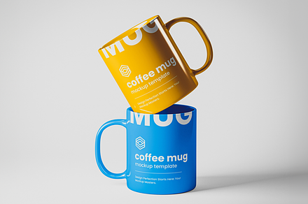 Set of Two Coffee Mugs Mockup, a Cups & Container Mockup by Se٧enStudio