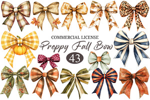 Preppy Fall Bow Clipart PNG, a Seasonal Illustration by designcity5