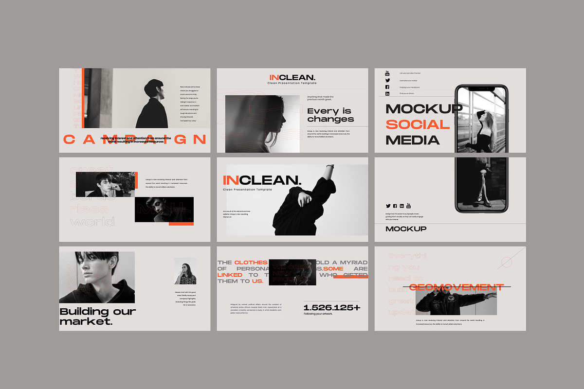 INCLEAN-Minimal Creative Powerpoint, a Presentation Template by Dirtytemp Studio (Photo 7 of 9)