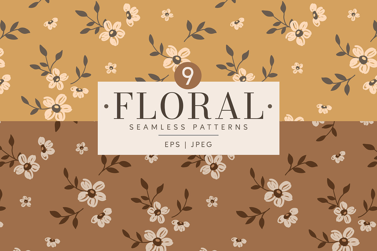 Boho floral patterns, a Pattern Graphic by hanifa_design (Photo 1 of 8)