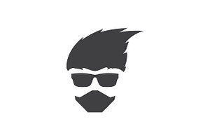 Face Man Hair Style Cool Logo