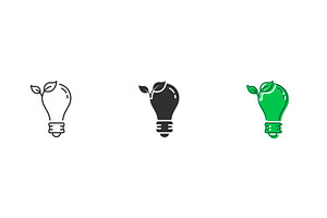 Eco Light Bulb Icons, an Object Illustration by Gentle Studio