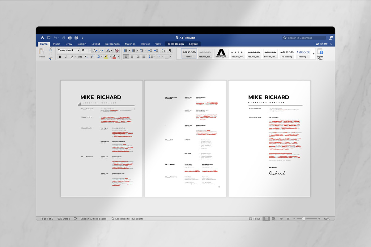 Black Resume and Business Card, a Resume Template by Lunaria (Photo 5 of 8)