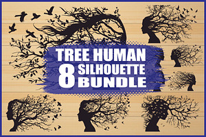 Tree Profile Vector Designs, an Illustration by jahid234