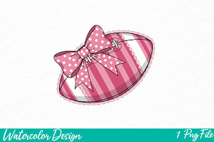 Football PNG pink coquette, an Illustration by Watercolor design