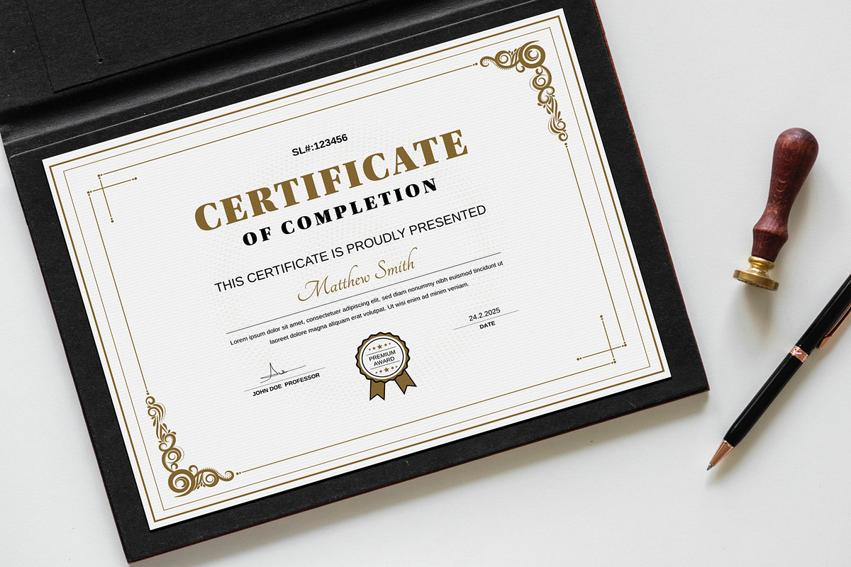 Certificate Design Template Layout, a Stationery Template by MightyDesign (Photo 3 of 6)