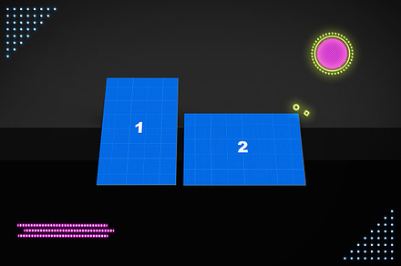 Neon Business Cards Mockup