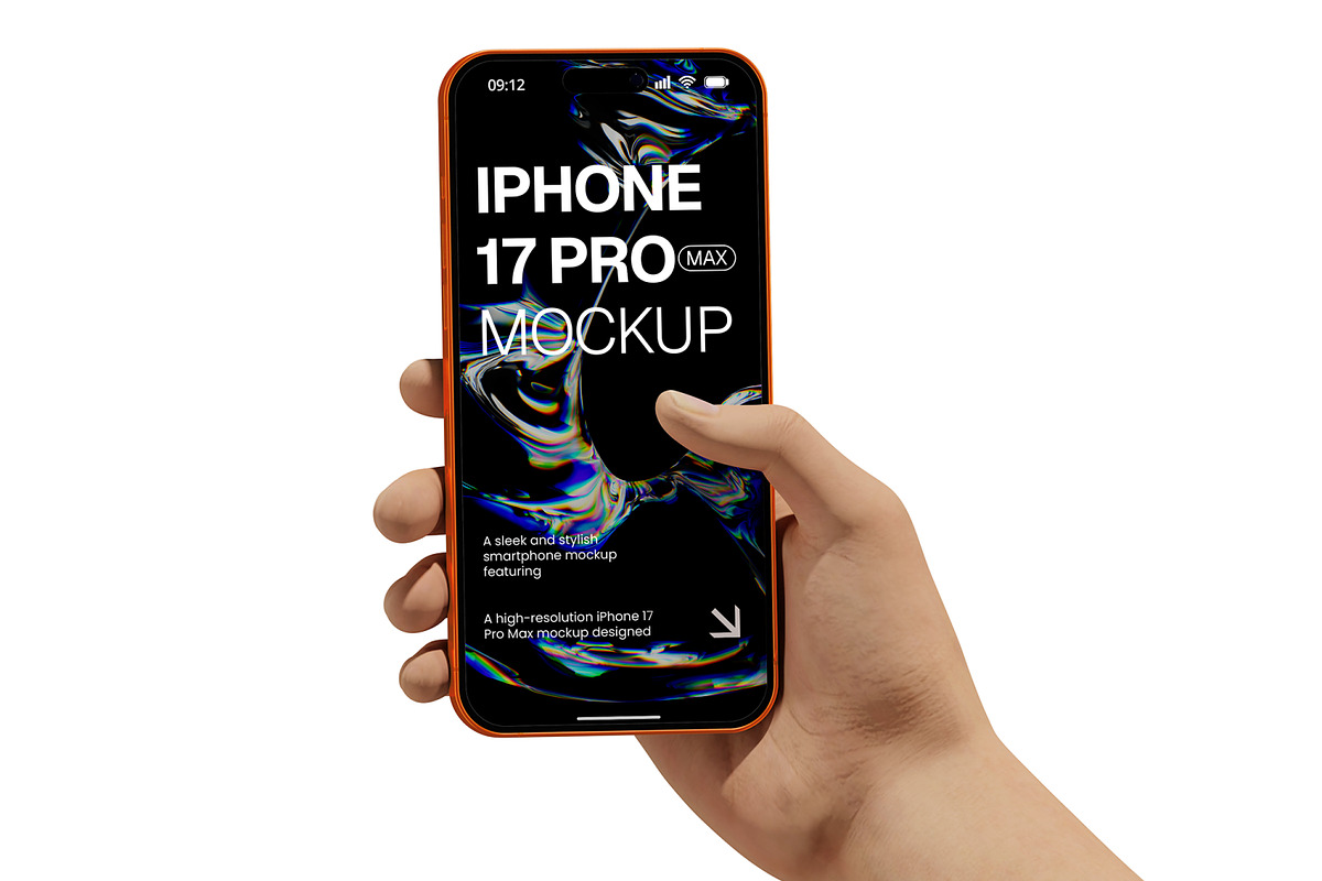 Holding iPhone 17 Pro Max Mockup, an iPhone Mockup by Permadi Creative (Photo 4 of 4)