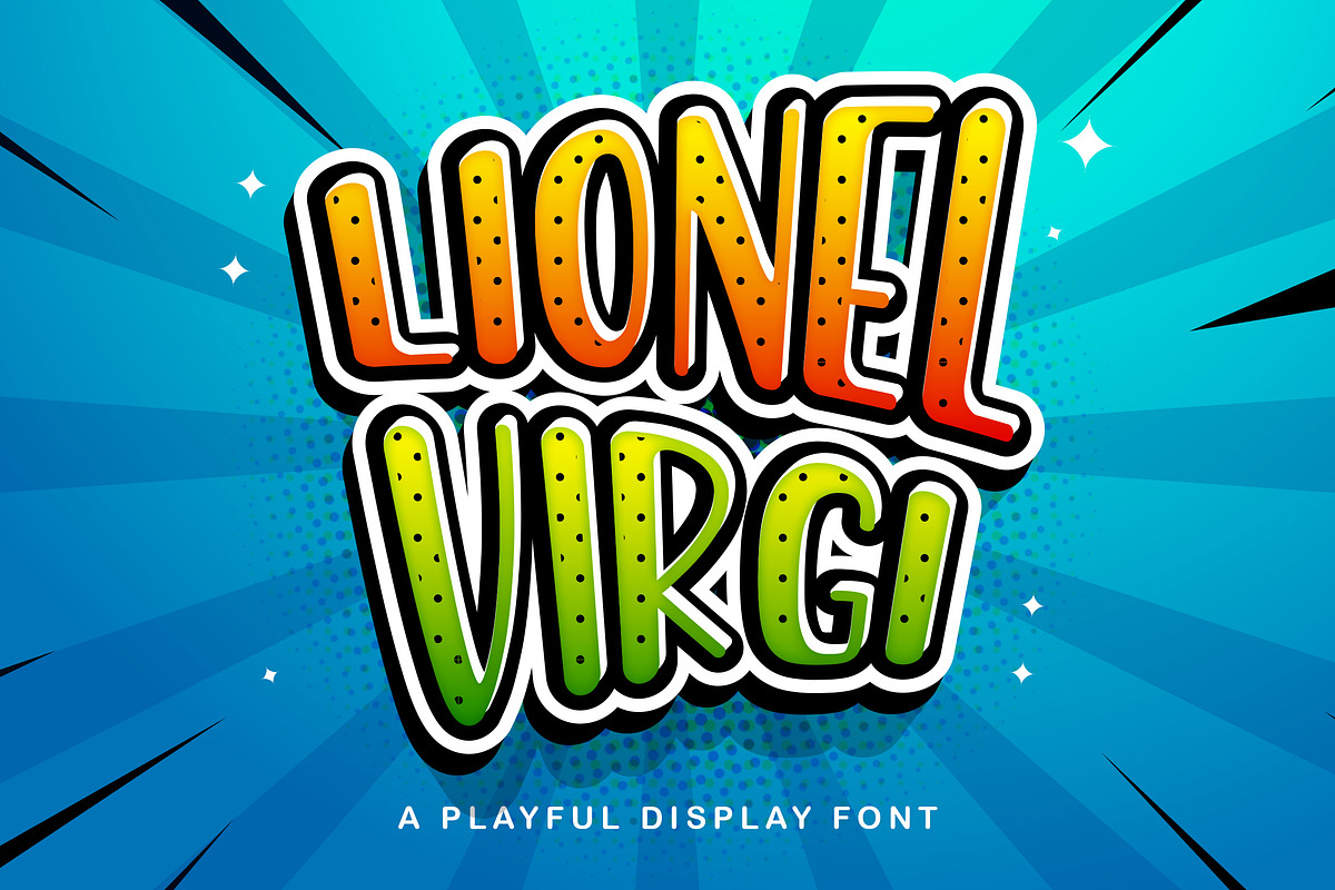 LIONEL VIRGI - Playful Display Font, a Sans Serif Font by StringLabs (Photo 1 of 7)