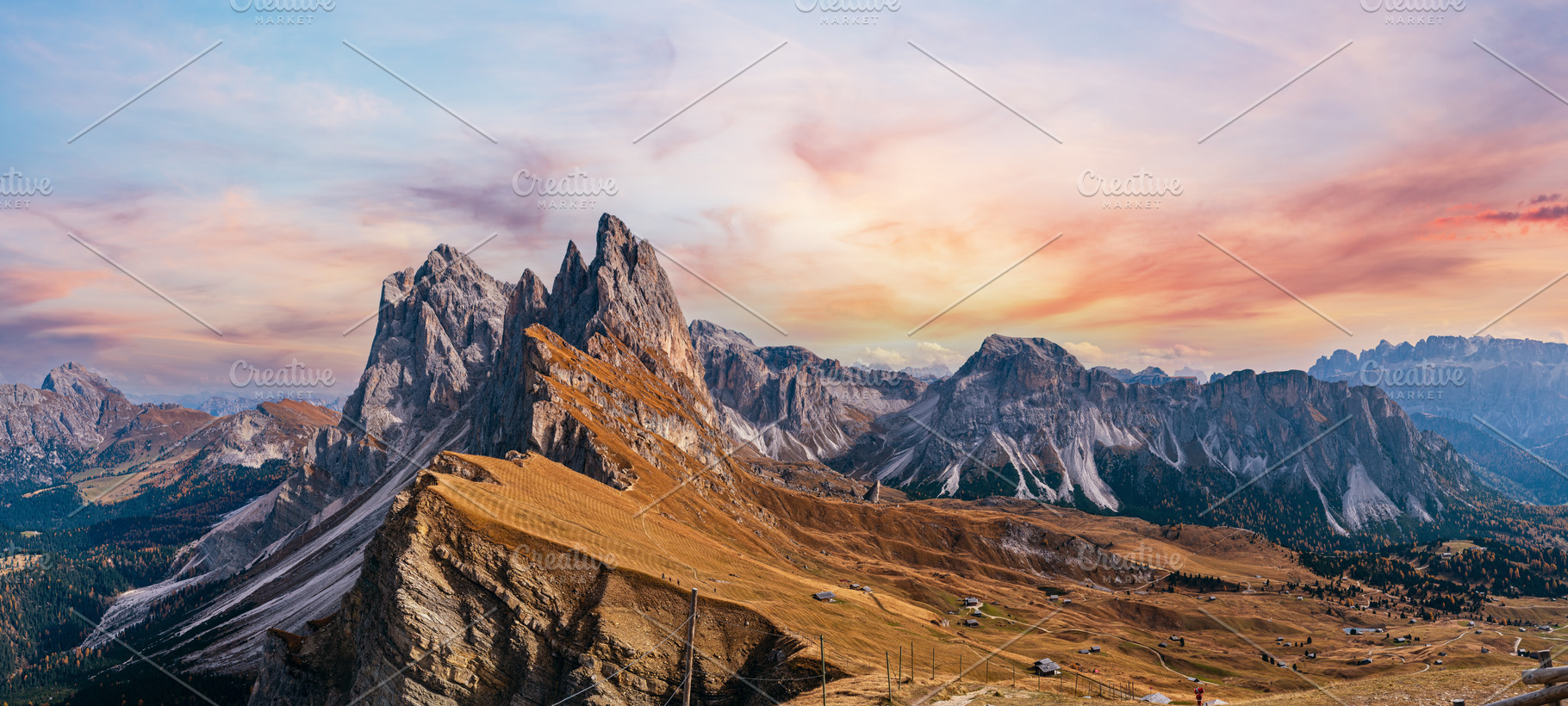 Autumn Seceda rock,  Italy Dolomites, a Nature Photo by YuriyB