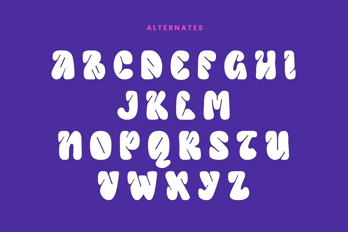 Comely - Bubble Display Font, a Script Font by AQR Studio (Photo 6 of 8)