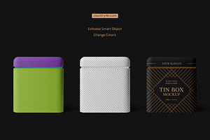 Tin Box Mockup Set